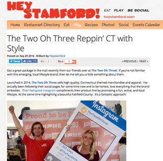 Hey Stamford-- The Two Oh Three Reppin’ CT with Style