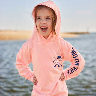 Kids Coral Hooded UPF Sun Shirt