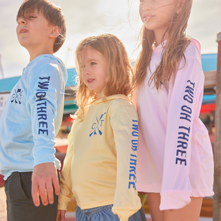 Kids Yellow Hooded UPF Sun Shirt